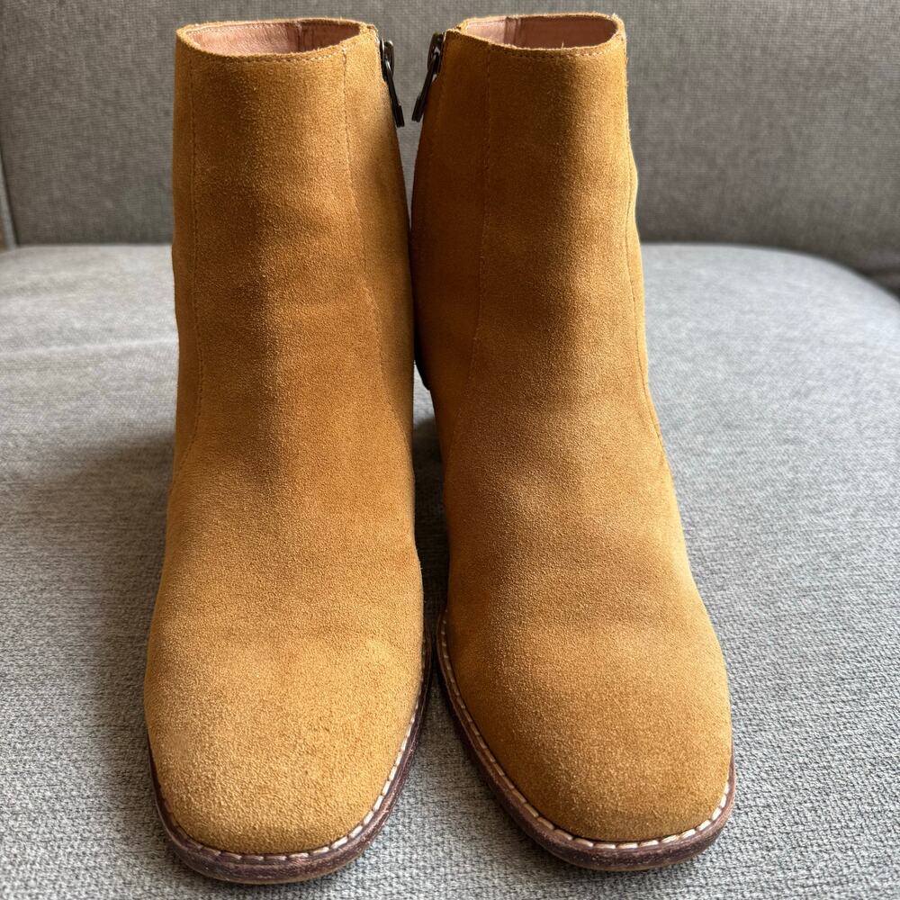 Madewell Chelsea Boot Lather Brown Tan Suede Block Heel Women’s Sz 8.5 - Picture 2 of 12